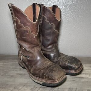 Dan Post Blayde Steel Toe Work Boot Saddletan Mens Size 9D Distressed Steel Toe